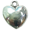 Pendant. Fashion Zinc Alloy jewelry findings. Heart 18x15mm. Sold by Bag

