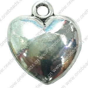 Pendant. Fashion Zinc Alloy jewelry findings. Heart 18x15mm. Sold by Bag