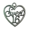 Pendant. Fashion Zinc Alloy jewelry findings. Heart 20x18mm. Sold by Bag
