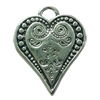 Pendant. Fashion Zinc Alloy jewelry findings. Heart 27x22mm. Sold by Bag
