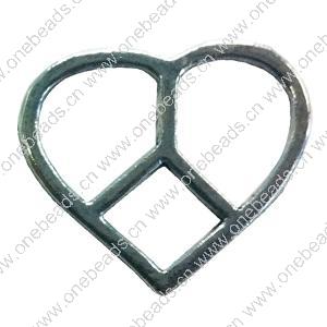 Connector. Fashion Zinc Alloy Jewelry Findings. Heart 26x22mm. Sold by Bag