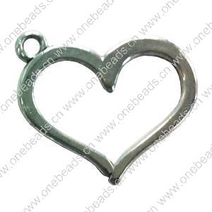 Pendant. Fashion Zinc Alloy jewelry findings. Heart 24x30mm. Sold by Bag