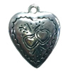 Pendant. Fashion Zinc Alloy jewelry findings. Heart 25x20mm. Sold by Bag
