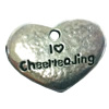 Pendant. Fashion Zinc Alloy jewelry findings. Heart 15x19mm. Sold by Bag