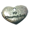 Pendant. Fashion Zinc Alloy jewelry findings. Heart 15x19mm. Sold by Bag
