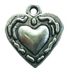 Pendant. Fashion Zinc Alloy jewelry findings. Heart 21x19mm. Sold by Bag
