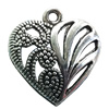 Pendant. Fashion Zinc Alloy jewelry findings. Heart 19x19mm. Sold by Bag
