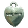 Pendant. Fashion Zinc Alloy jewelry findings. Heart 14x10mm. Sold by Bag
