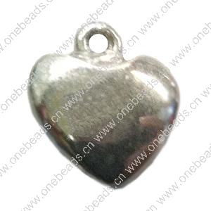 Pendant. Fashion Zinc Alloy jewelry findings. Heart 12x10mm. Sold by Bag