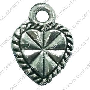 Pendant. Fashion Zinc Alloy jewelry findings. Heart 12x9mm. Sold by Bag