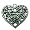 Pendant. Fashion Zinc Alloy jewelry findings. Heart 25x28mm. Sold by Bag
