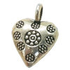 Pendant. Fashion Zinc Alloy jewelry findings. Heart 11x16mm. Sold by Bag
