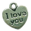 Pendant. Fashion Zinc Alloy jewelry findings. Heart 12x10mm. Sold by Bag
