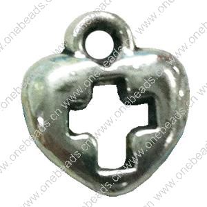 Pendant. Fashion Zinc Alloy jewelry findings. Heart 10x8mm. Sold by Bag