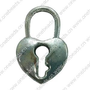 Pendant. Fashion Zinc Alloy jewelry findings. Heart 20x13mm. Sold by Bag