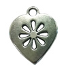 Pendant. Fashion Zinc Alloy jewelry findings. Heart 17x13mm. Sold by Bag
