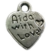 Pendant. Fashion Zinc Alloy jewelry findings. Heart 13x10mm. Sold by Bag
