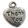 Pendant. Fashion Zinc Alloy jewelry findings. Heart 14x11mm. Sold by Bag
