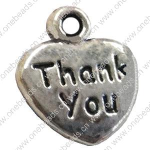 Pendant. Fashion Zinc Alloy jewelry findings. Heart 14x11mm. Sold by Bag