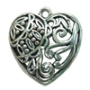 Pendant. Fashion Zinc Alloy jewelry findings. Heart 27x24mm. Sold by Bag
