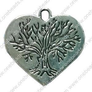 Pendant. Fashion Zinc Alloy jewelry findings. Heart 23x22mm. Sold by Bag