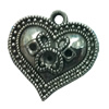 Pendant. Fashion Zinc Alloy jewelry findings. Heart 21x20mm. Sold by Bag
