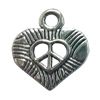 Pendant. Fashion Zinc Alloy jewelry findings. Heart 18x15mm. Sold by Bag
