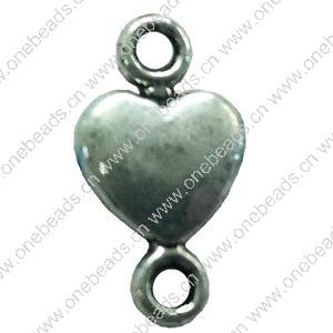 Connector. Fashion Zinc Alloy Jewelry Findings. Heart 15x8mm. Sold by Bag