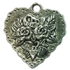 Pendant. Fashion Zinc Alloy jewelry findings. Heart 29x27mm. Sold by Bag
