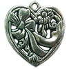 Pendant. Fashion Zinc Alloy jewelry findings. Heart 27x25mm. Sold by Bag
