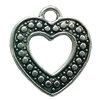 Pendant. Fashion Zinc Alloy jewelry findings. Heart 20x17mm. Sold by Bag
