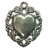 Pendant. Fashion Zinc Alloy jewelry findings. Heart 33x26mm. Sold by Bag
