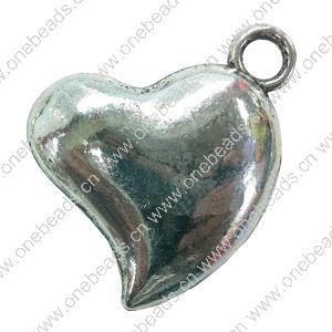 Pendant. Fashion Zinc Alloy jewelry findings. Heart 28x28mm. Sold by Bag