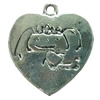 Pendant. Fashion Zinc Alloy jewelry findings. Heart 21x19mm. Sold by Bag

