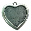Pendant. Fashion Zinc Alloy jewelry findings. Heart 22x21mm. Sold by Bag
