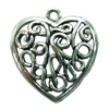 Pendant. Fashion Zinc Alloy jewelry findings. Heart 27x24mm. Sold by Bag
