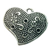 Pendant. Fashion Zinc Alloy jewelry findings. Heart 22x20mm. Sold by Bag
