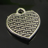Pendant. Fashion Zinc Alloy Jewelry Findings. Heart 12x11mm. Sold by Bag
