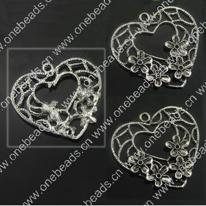 Pendant. Fashion Zinc Alloy Jewelry Findings. Heart 30x32.5mm. Sold by Bag