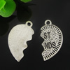 Pendant. Fashion Zinc Alloy Jewelry Findings. Heart 25x13mm. Sold by Bag

