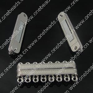 Magnetic Clasps, Zinc Alloy Bracelet Findinds, 15x40mm, Sold by PC