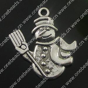Pendant. Fashion Zinc Alloy Jewelry Findings. snowman 29x26mm. Sold by Bag