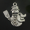 Pendant. Fashion Zinc Alloy Jewelry Findings. snowman 29x26mm. Sold by Bag
