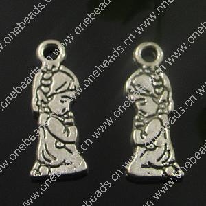 Pendant. Fashion Zinc Alloy Jewelry Findings. Angel 18x7mm. Sold by Bag