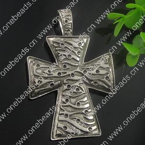 Pendant. Fashion Zinc Alloy Jewelry Findings. Cross 79x53mm. Sold by Bag 