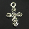 Pendant. Fashion Zinc Alloy Jewelry Findings. Cross 18x11mm. Sold by Bag
