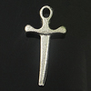 Pendant. Fashion Zinc Alloy Jewelry Findings. Cross 18x9.5mm. Sold by Bag
