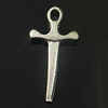 Pendant. Fashion Zinc Alloy Jewelry Findings. Cross 18x9.5mm. Sold by Bag