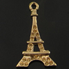 Pendant. Fashion Zinc Alloy Jewelry Findings. Tower 24x13.5mm. Sold by Bag