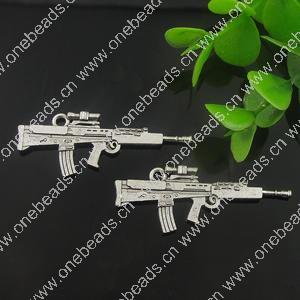 Pendant. Fashion Zinc Alloy Jewelry Findings. gun 17.5x45mm. Sold by Bag